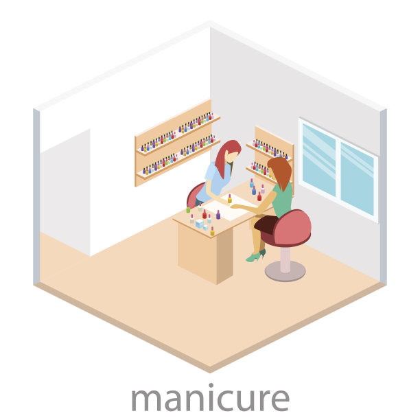 指甲沙龙的等距室内图片下载