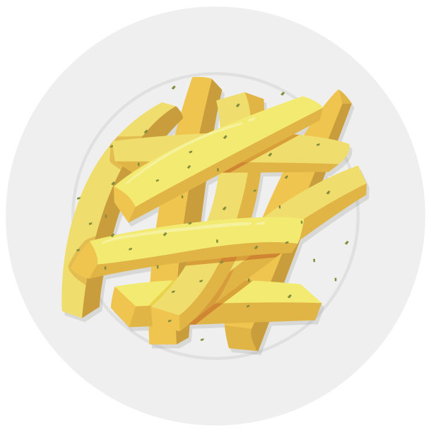 法式炸薯条放在圆盘子里图片下载