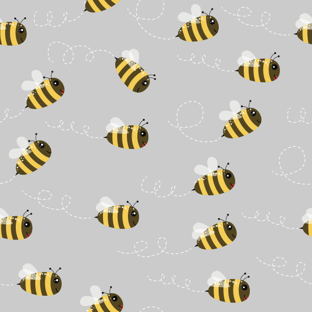 蜜蜂无缝模式素材图片