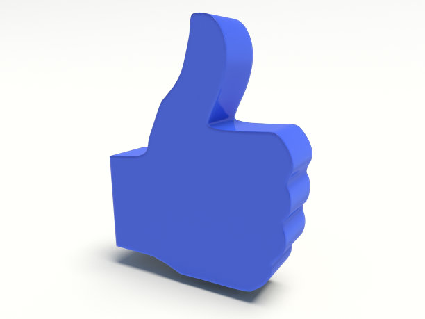 蓝色的大拇指。3 d渲染。图片下载