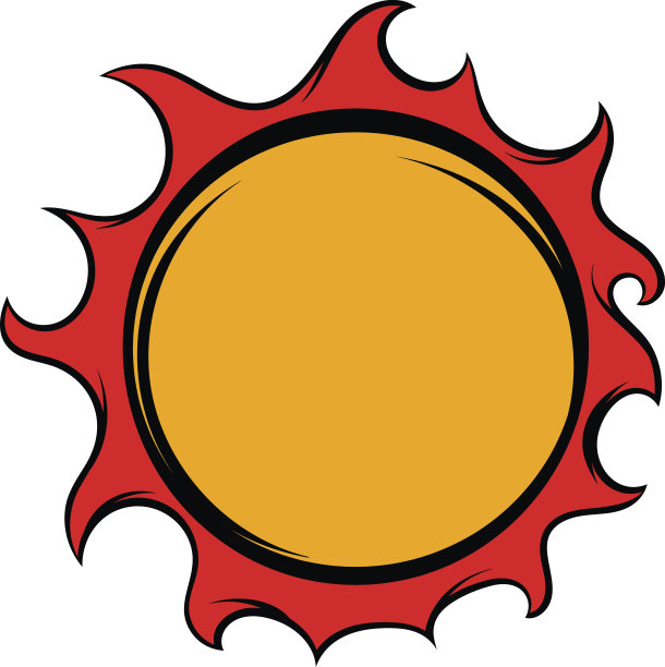 闪亮的太阳图标，卡通图标图片下载