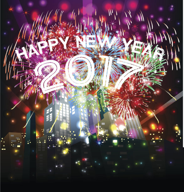 用烟花祝新年快乐图片下载