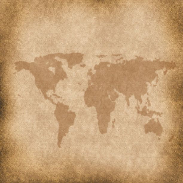 地图在破旧的纸张背景上图片下载