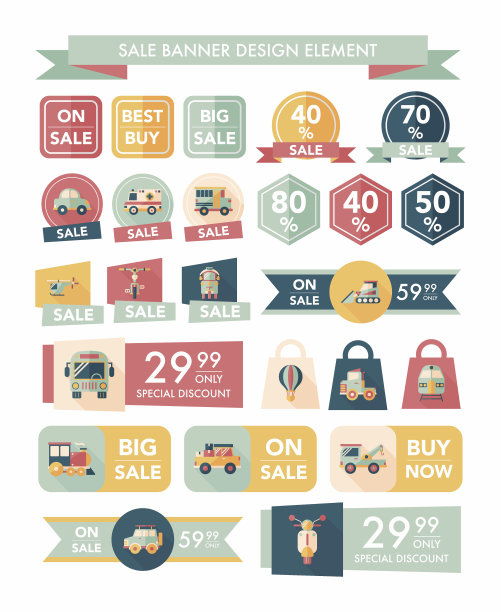 运输销售横幅平面设计背景集，eps10图片下载