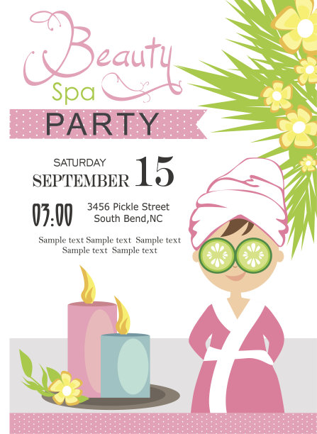 水疗派对卡片图片下载