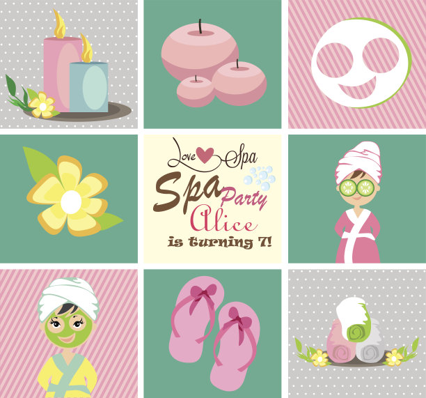 水疗派对卡片图片下载
