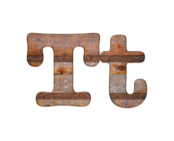 字母T木制和生锈的金属。图片下载
