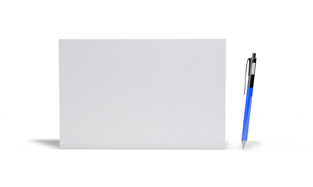 圆珠笔和纸的背景，3d渲染图片下载