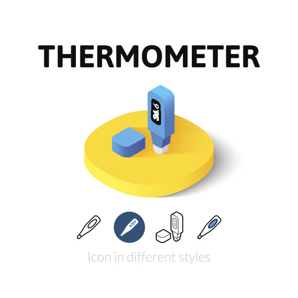 温度计图标在不同的风格图片下载