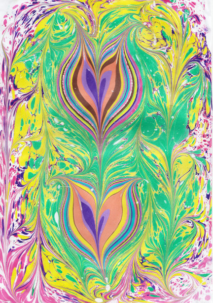 土耳其Ebru艺术。水被抽出，然后转移到纸上图片下载