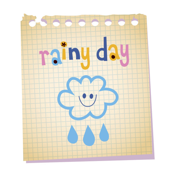 雨天记事本纸信息图片下载