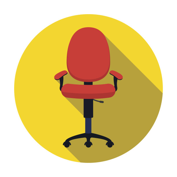 办公室椅子图标在平面风格孤立的白色背景。办公室家具和室内符号股票矢量插图。图片下载