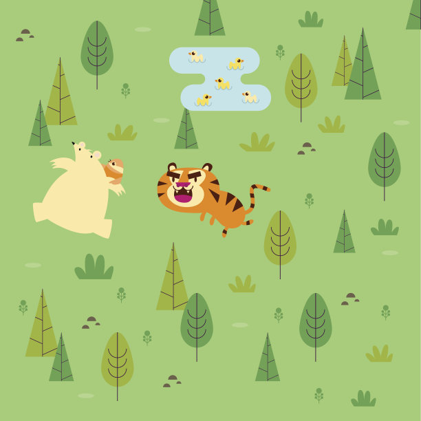 熊逃虎图片下载