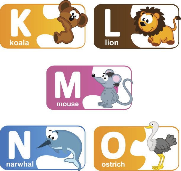 贴纸上的字母从K到O图片下载