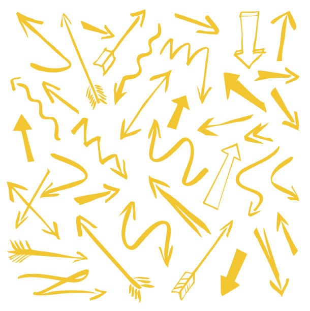 黄色矢量箭头的集合图片下载