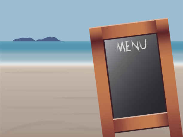 海滩上的菜单图片下载