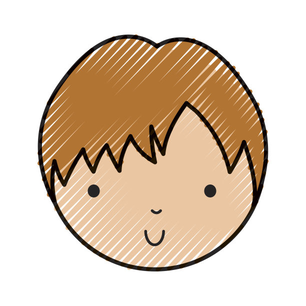 涂鸦可爱的小男孩的脸图片下载