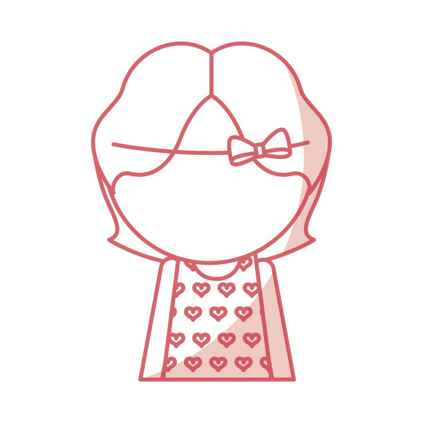 影子无脸可爱小女孩卡通图片下载