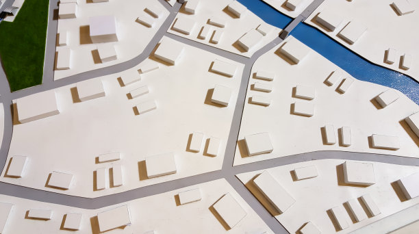 地图上有不同地区的房屋。图片下载