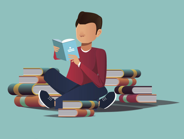 坐着读人图片下载