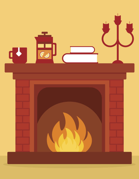 房间里舒适的壁炉图片下载