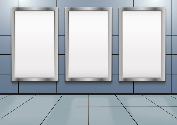 地铁内的广告牌模型。图片下载