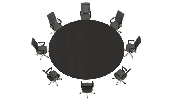 会议室、会议室、会议桌及办公椅。经营理念。孤立在白色图片下载