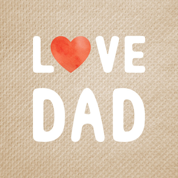 爱爸爸的短信在棕色纸巾上图片下载