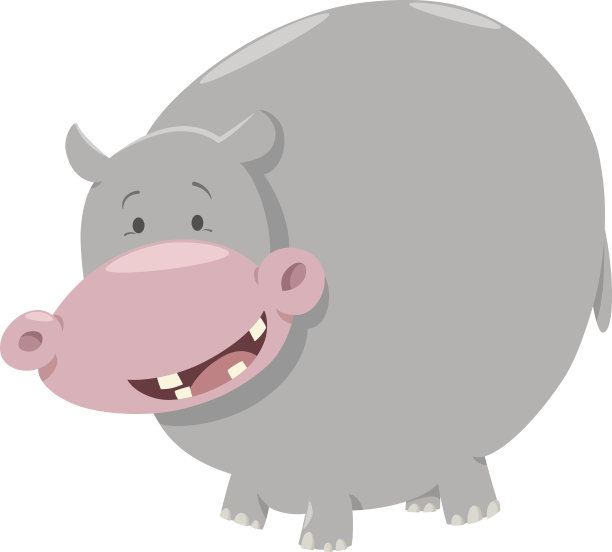 河马卡通动物角色图片下载
