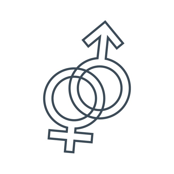 男性女性符号图标孤立在白色背景图片下载