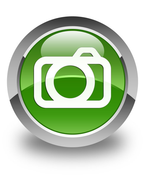 相机图标亮软绿色圆形按钮图片下载
