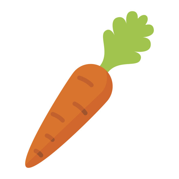 胡萝卜平图标，蔬菜和饮食，矢量图形，彩色固体图案在白色的背景，eps 10。图片下载