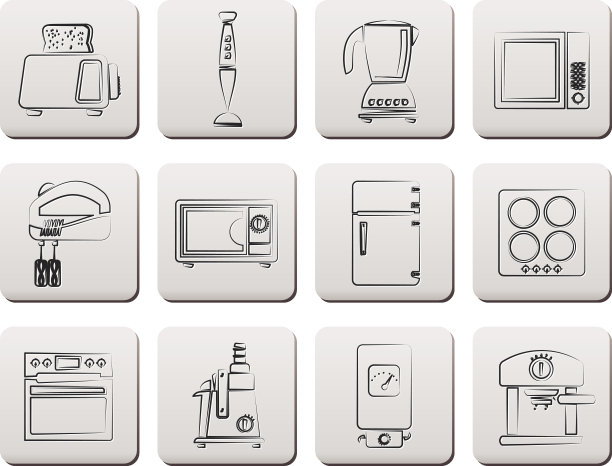 厨房和家庭设备图标图片下载