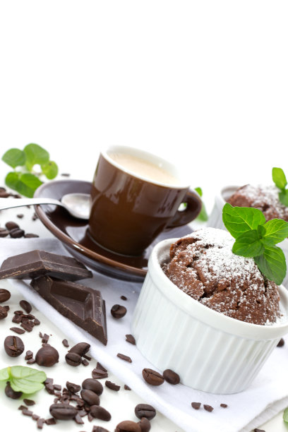 巧克力松饼配一杯咖啡图片下载
