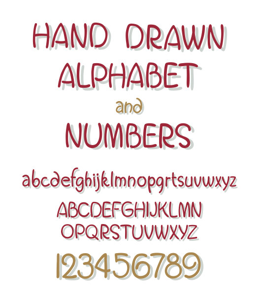 矢量套书法丙烯或墨水字母。图片下载