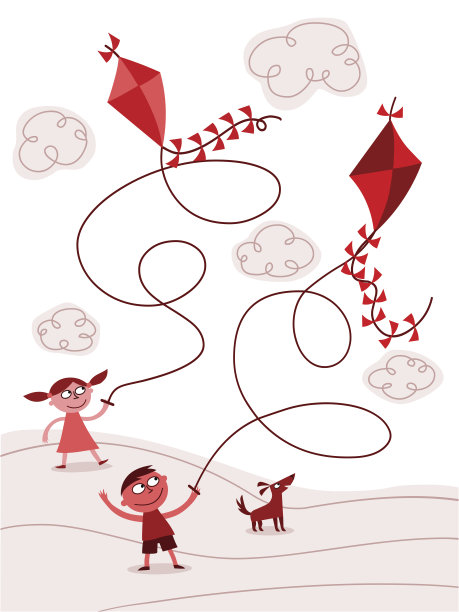 孩子们放风筝图片下载