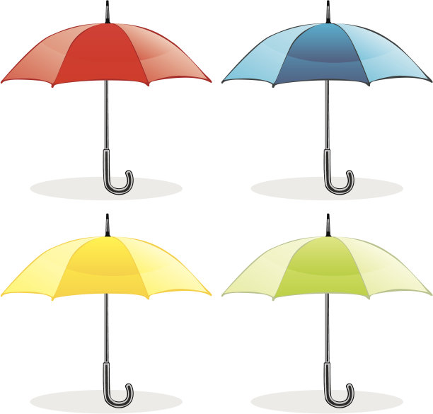 不同颜色的伞的插图图片下载
