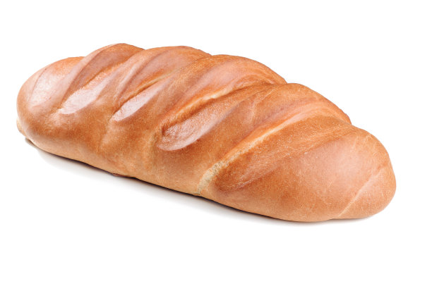 新鲜烤面包在白色背景孤立图片下载
