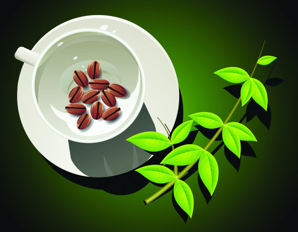 咖啡杯和豆子图片下载