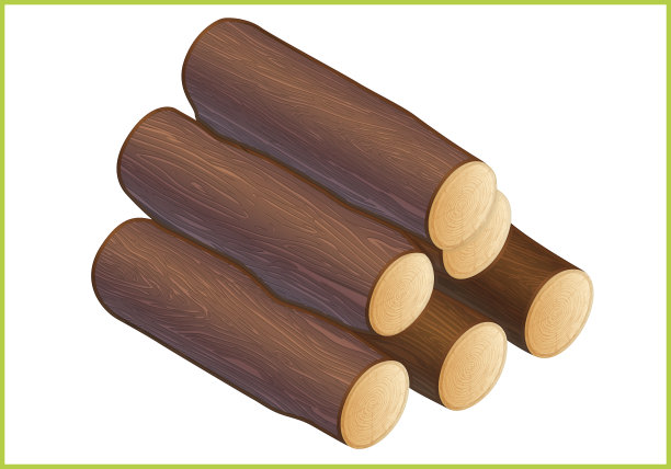 柴火等距平面三维矢量图片下载