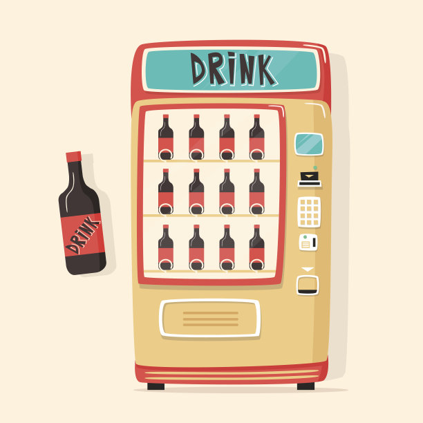 有饮料的老式自动售货机。复古的风格。购买水图片下载