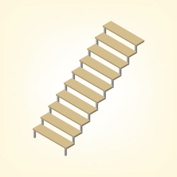 楼梯等距矢量图。图片下载
