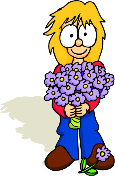 花束的女孩图片下载