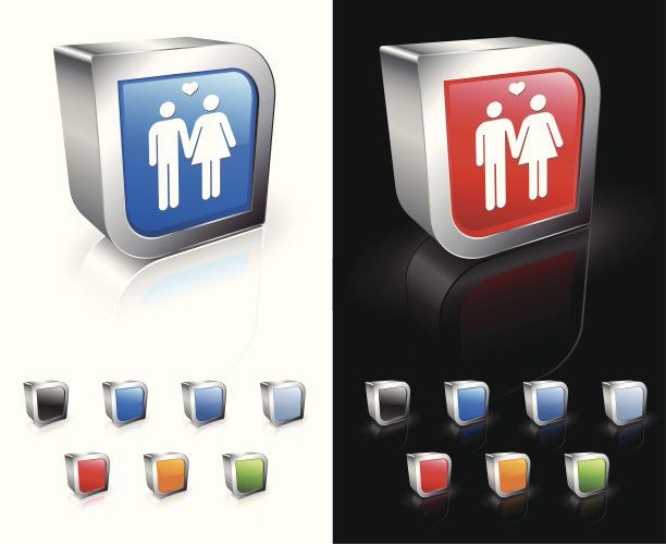 异性夫妇牵着手的矢量图标图片下载