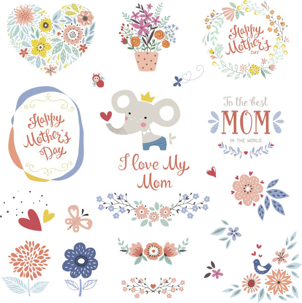 母亲节花元素图片下载