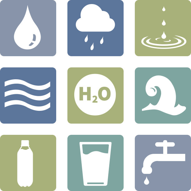 矢量集的水图标图片下载