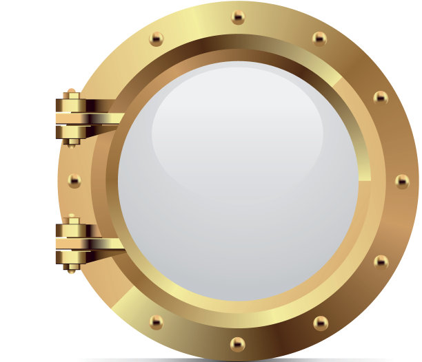 白色背景上的金属舷窗图片下载