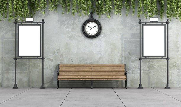 老式的空白街头广告牌图片下载