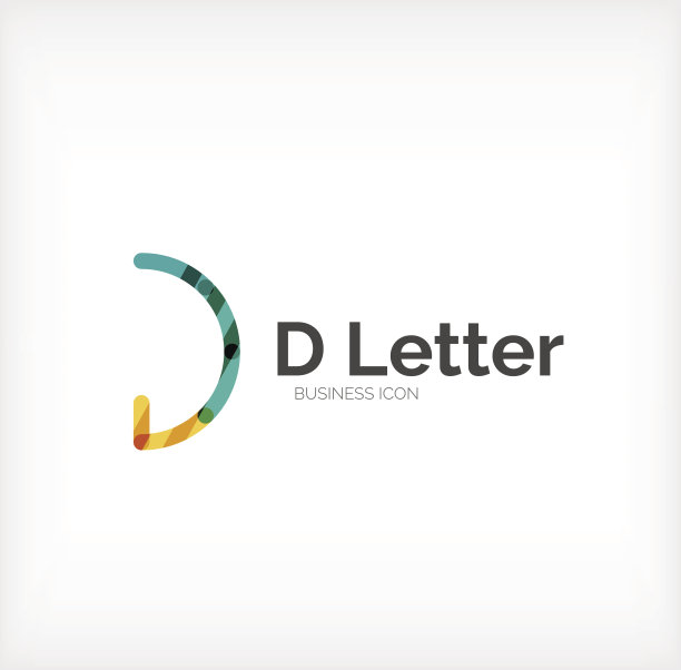 简约线条设计的字母D图标图片下载