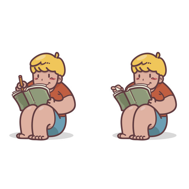 男孩阅读和写作图片下载